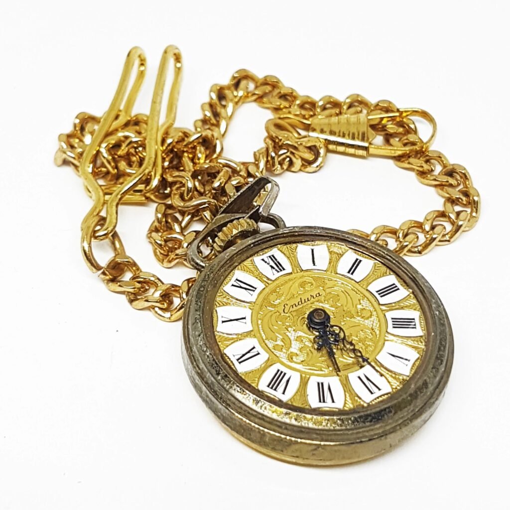 Vintage Endura Swiss Pocket Watch | Gold-tone Vintage Pendant