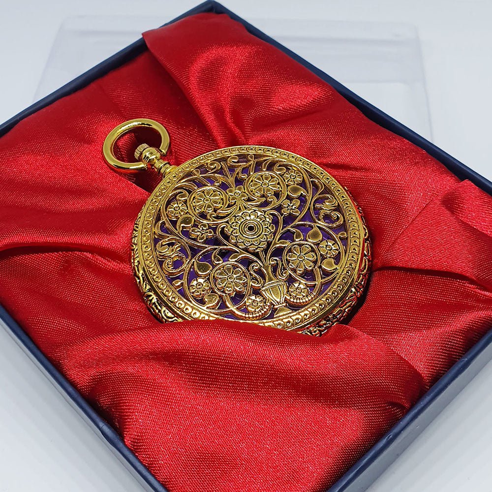 Gold-tone Mandala Pocket Watch | Gentlemen's Railroad Vest Watch