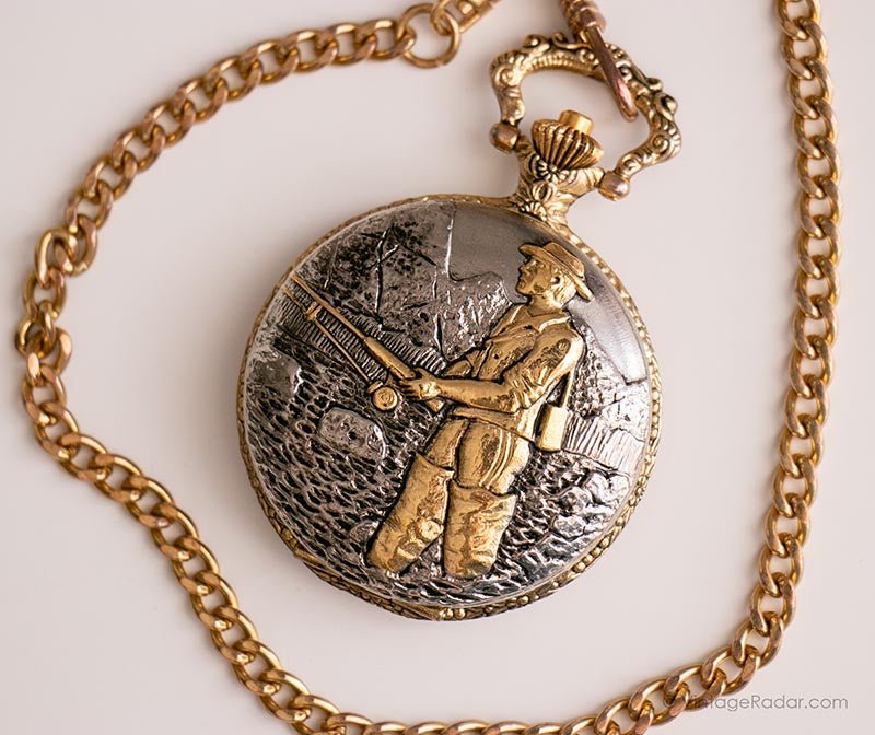 Vintage Fisherman Pocket Watch | Fishing Gift Watch for Men - Image 4