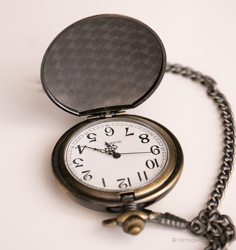 Vintage Gold-tone Dragon Pocket Watch | Intricate Floral Vest Watch - Image 5