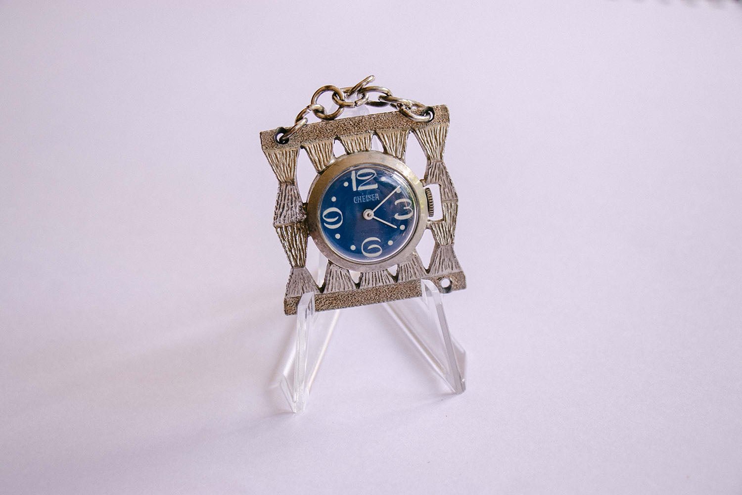 Blue Chelsea Pocket Watch Pendant for Women | Wedding Jewelry for Women - Image 2