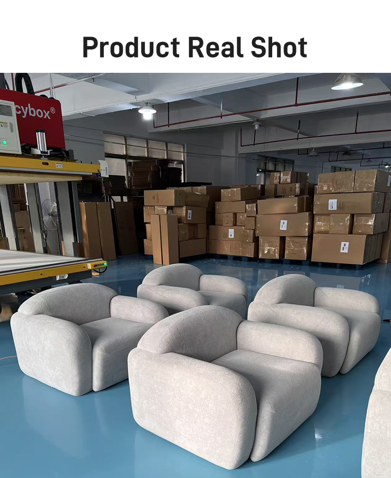 S273-1 Modern Italian Designer Fabric Armchair Curved Embrace Lounge Chair with Ottoman Vacuum Packed High Density Foam Seating
