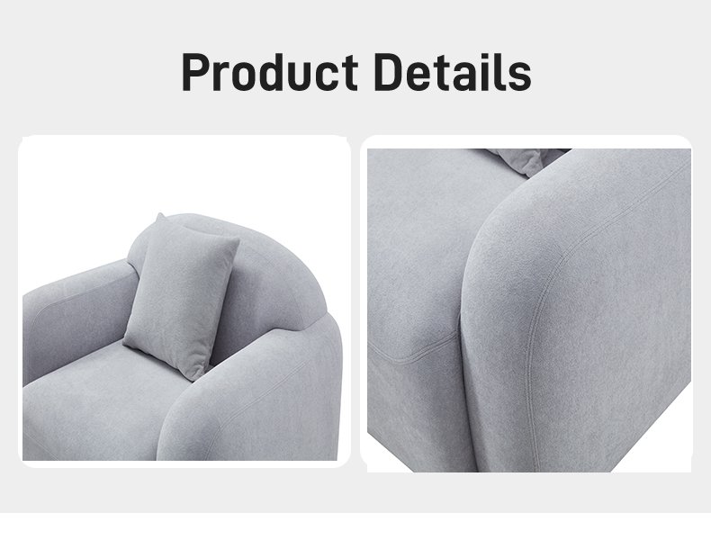 S273-1 Modern Italian Designer Fabric Armchair Curved Embrace Lounge Chair with Ottoman Vacuum Packed High Density Foam Seating