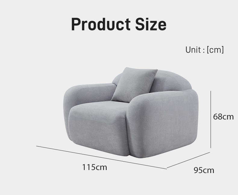 S273-1 Modern Italian Designer Fabric Armchair Curved Embrace Lounge Chair with Ottoman Vacuum Packed High Density Foam Seating