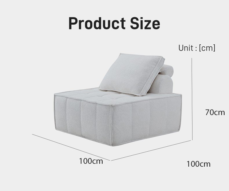 S261 Modern Single Seat Fabric Sofa Chair Buckle Module Leisure Chair Living Room Vacuum Compression Saves Space Furniture