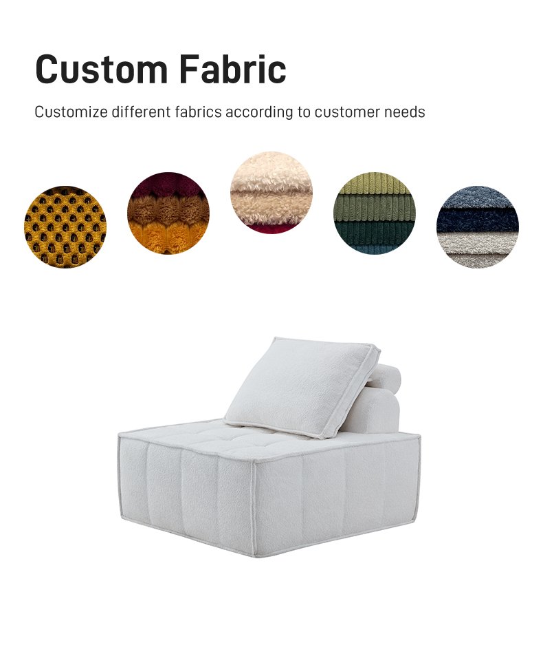 S261 Modern Single Seat Fabric Sofa Chair Buckle Module Leisure Chair Living Room Vacuum Compression Saves Space Furniture