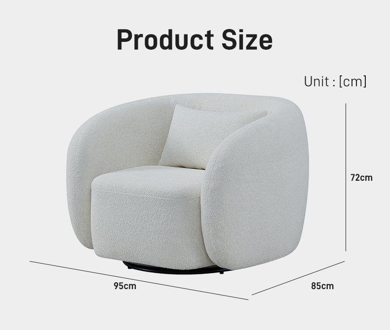 S252-1 Modern Italian Designer White Boucle Armchair Arc Leisure Sofa Chair Vacuum Compression High-density Foam Chair 111
