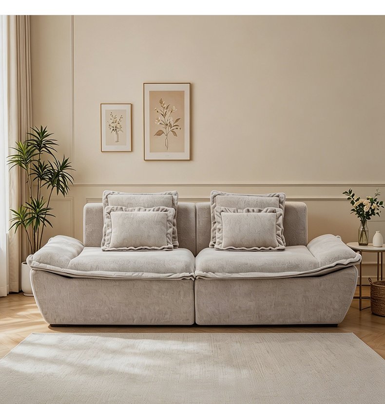 S279 Italian Minimalist Designer Fabric Sofa Vacuum Compressed Couch Space Saving Modular Living Room Seating