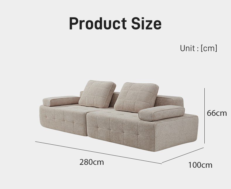 S270 Modern Italian Designer White Boucle Sofa 3 Seater Vacuum Compressed Modular Couch Space Saving Living Room Seating