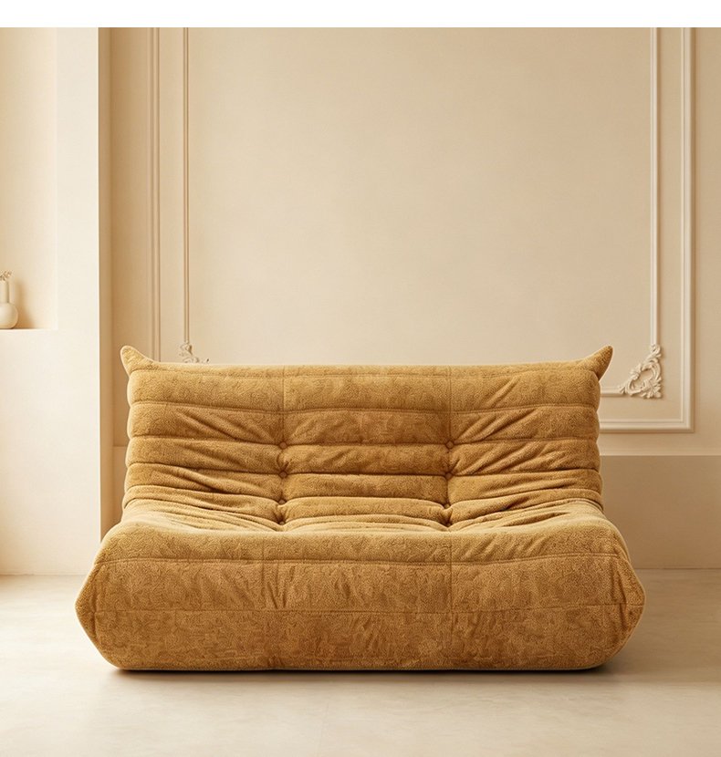 S212-2 Modern Italian Designer Caterpillar Fabric Couch 2 Seater Vacuum Compressed High Density Foam Living Room Seating