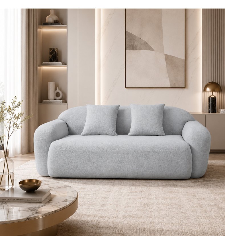S273-3 Modern Italian Designer Grey Fabric Sofa 3 Seater Modular Loveseat Vacuum Compressed Space Saving Furniture