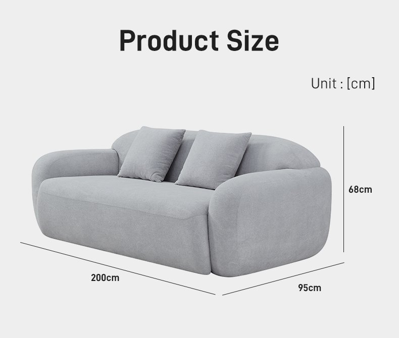 S273-3 Modern Italian Designer Grey Fabric Sofa 3 Seater Modular Loveseat Vacuum Compressed Space Saving Furniture