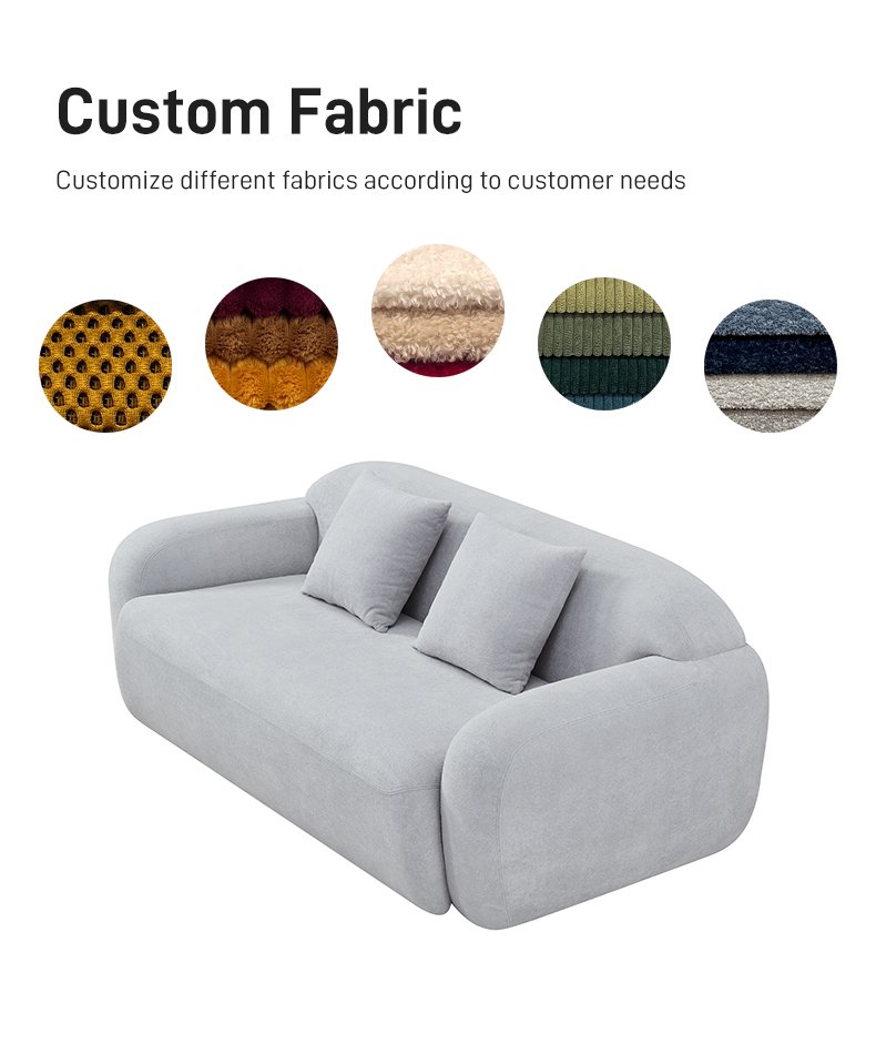 S273-3 Modern Italian Designer Grey Fabric Sofa 3 Seater Modular Loveseat Vacuum Compressed Space Saving Furniture