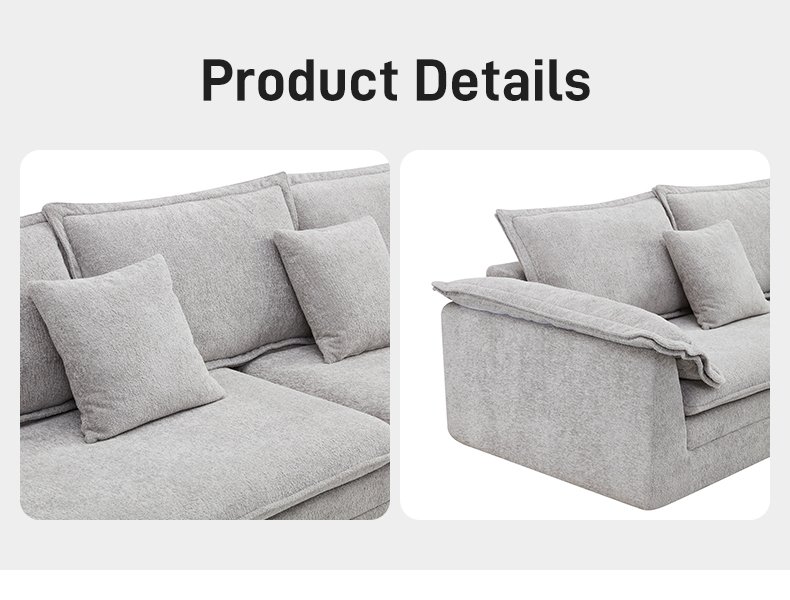 S276-4 Modern Italian Minimalism 4-seater Fabric Sofa Deep Seat Modular Sofa Vacuum Compression Space Saving Living Room Furniture