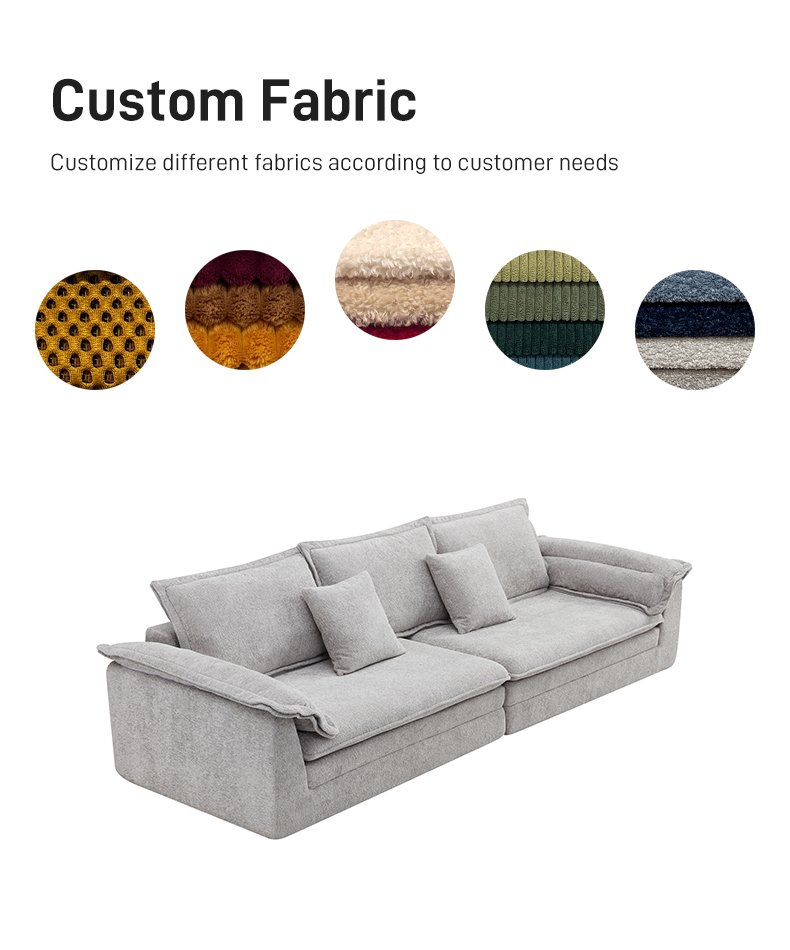 S276-4 Modern Italian Minimalism 4-seater Fabric Sofa Deep Seat Modular Sofa Vacuum Compression Space Saving Living Room Furniture