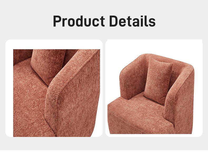 S229 Modern Italian Designer Rust Red Fabric Armchair Single Seater Lounge Chair Vacuum Compressed Space Saving Furniture