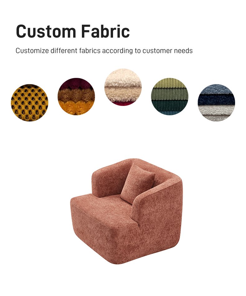 S229 Modern Italian Designer Rust Red Fabric Armchair Single Seater Lounge Chair Vacuum Compressed Space Saving Furniture