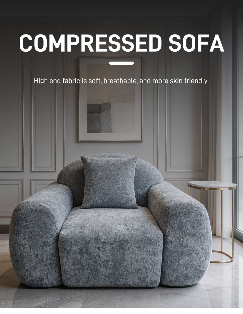 S225-1 OEM Foshan Factory Modern Fabric 35D Sponge Unit Sofa Vacuum Packaging Compression Apartment Furniture