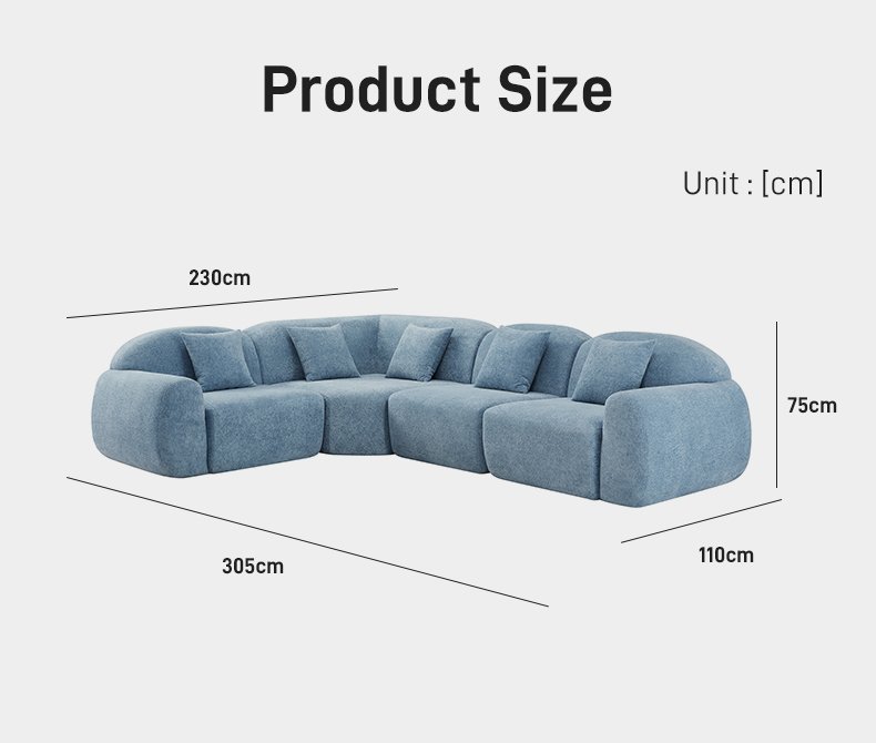 S225-L Vacuum Compression Modern Fabric Sofa, Comfortable Living Room Sofa, Space Saving Design No Need to Install Orange Bubble Pedals