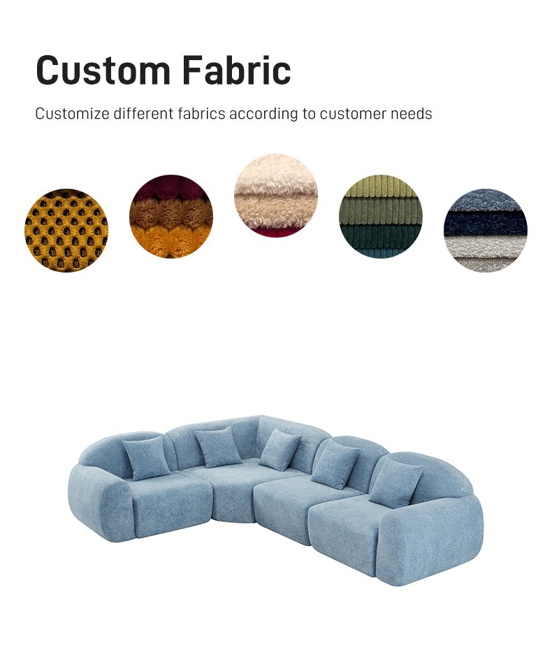 S225-L Vacuum Compression Modern Fabric Sofa, Comfortable Living Room Sofa, Space Saving Design No Need to Install Orange Bubble Pedals