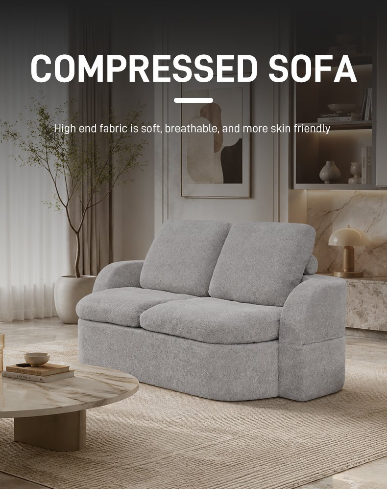 S272 Customized Vacuum Compression Sofa High Density Foam Sofa Space Saving Modern Living Room Furniture Cushion 2 Soft Sofas