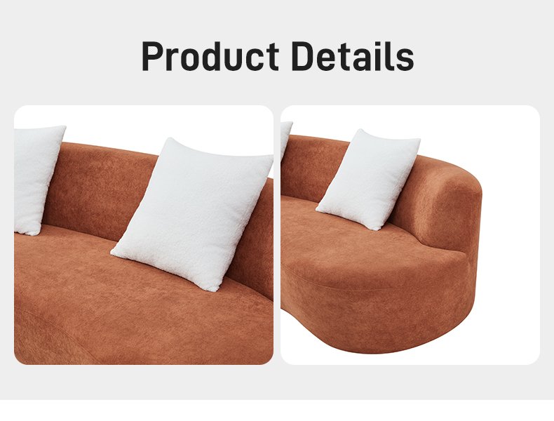 S223 Wholesale Sponge Filled Curved Vacuum Compression Sofa, Modern Villa/hotel/living Room Furniture, 3-seater Frameless Sofa