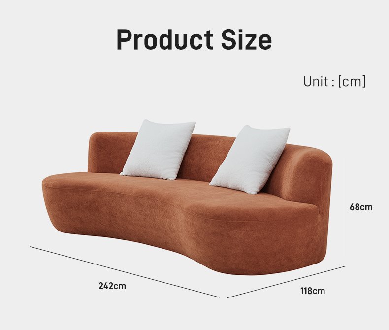 S223 Wholesale Sponge Filled Curved Vacuum Compression Sofa, Modern Villa/hotel/living Room Furniture, 3-seater Frameless Sofa