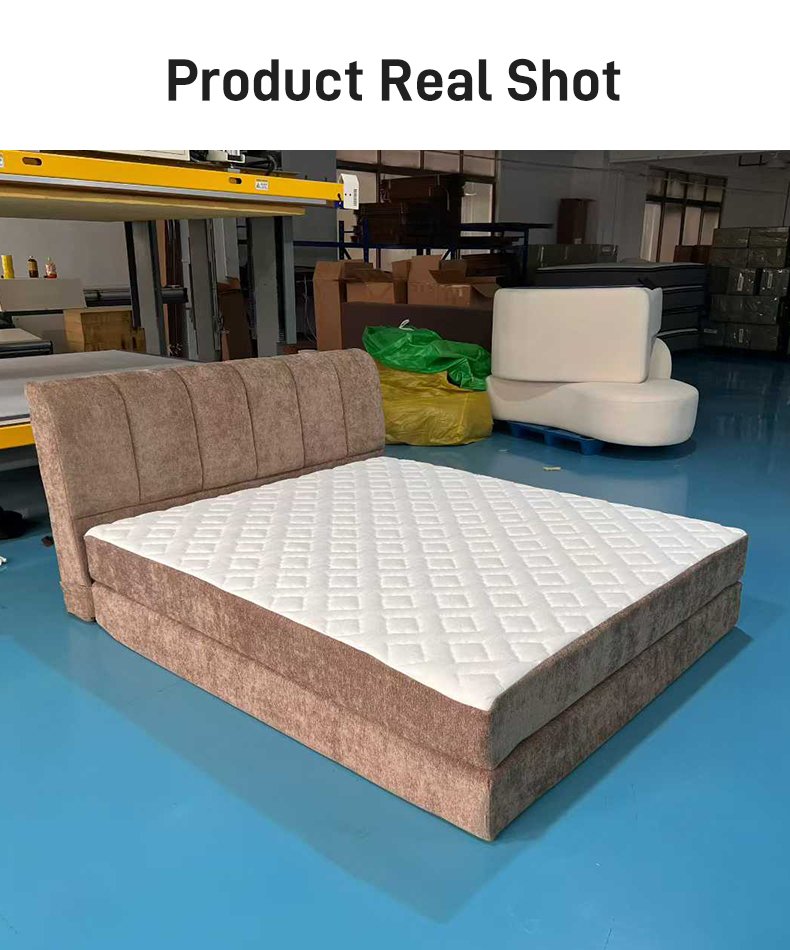 B305 Modern Vacuum Compression Bed Packaged with 35D Sponge Roll Material for Bedroom Furniture, with Fabric Cushion