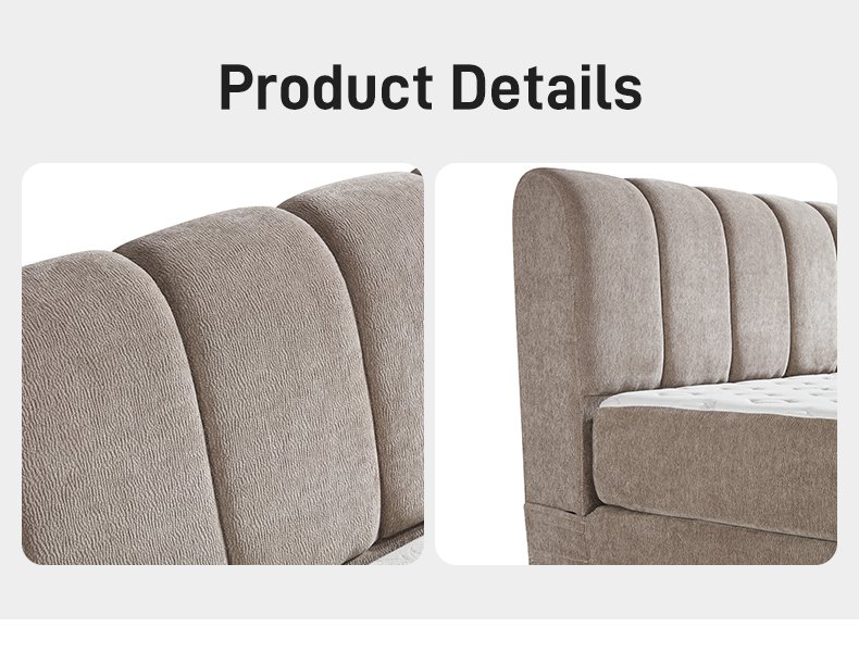 B305 Modern Vacuum Compression Bed Packaged with 35D Sponge Roll Material for Bedroom Furniture, with Fabric Cushion