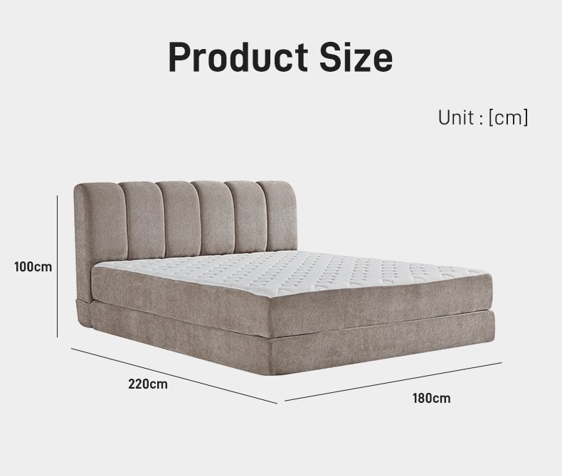 B305 Modern Vacuum Compression Bed Packaged with 35D Sponge Roll Material for Bedroom Furniture, with Fabric Cushion