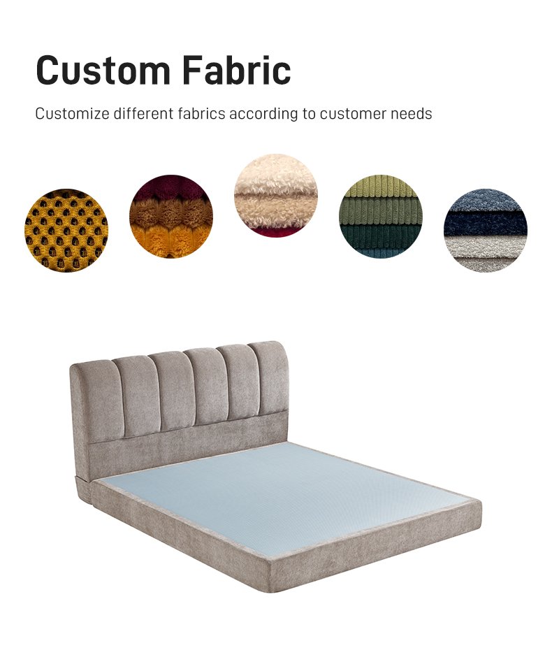 B305 Modern Vacuum Compression Bed Packaged with 35D Sponge Roll Material for Bedroom Furniture, with Fabric Cushion