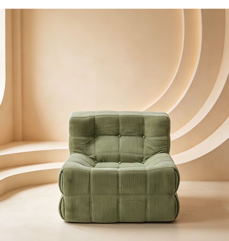 S217 Foshan Factory Waffle Kashima Compressed Armless Tufted Sofa Set Furniture Living Room Vacuum Packed Design Lazy Couch