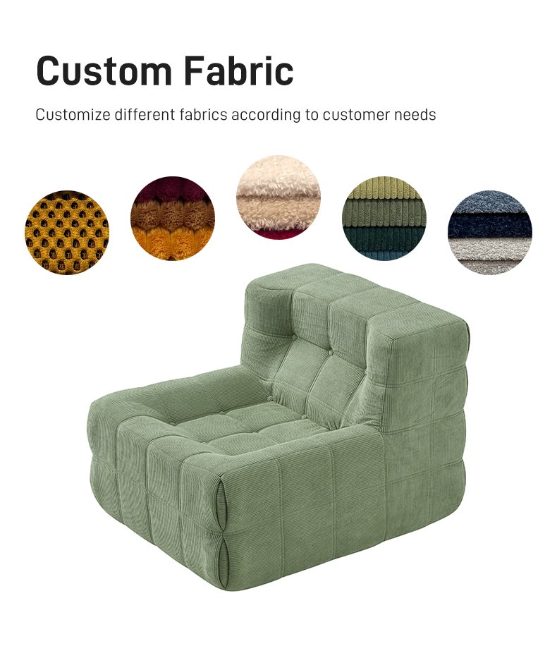 S217 Foshan Factory Waffle Kashima Compressed Armless Tufted Sofa Set Furniture Living Room Vacuum Packed Design Lazy Couch