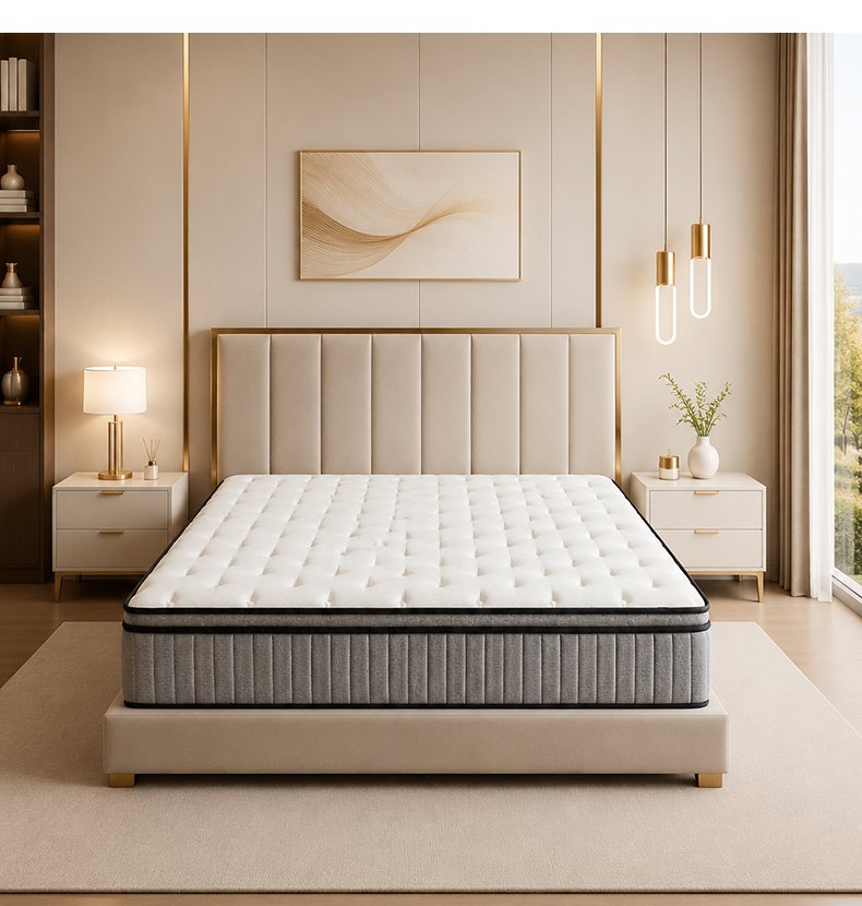 M009 Bedroom Villa Hotel Apartment High-end Knitted Fabric Spring Sponge Mattress New Design Compression Mattress Mattress in the Box