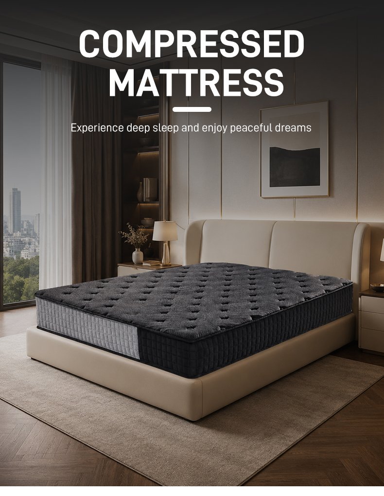 G001 Vacuum Compressed Pocket Spring Mattress Cotton Cover Space Saving for Home Hotel Apartment