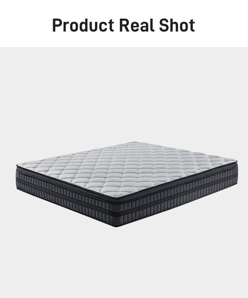 G002 Vacuum Compressed 30cm Pocket Spring Mattress Cotton Cover Plush Layered Space Saving for Home Hotel Apartment