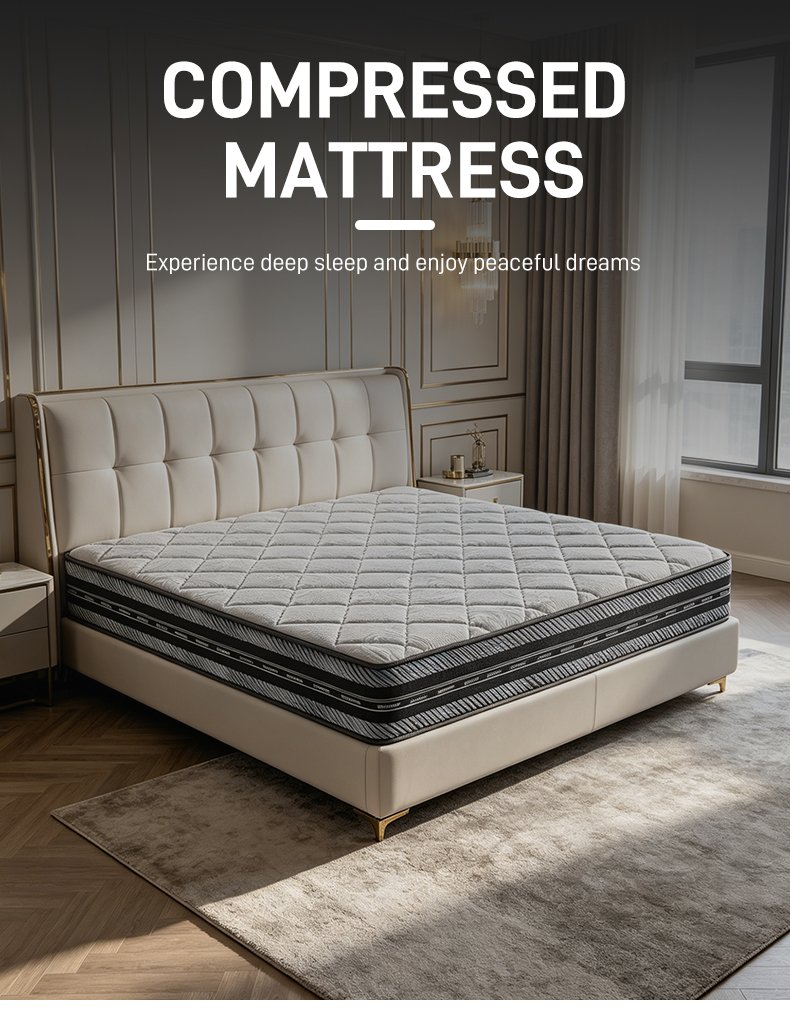G003 Vacuum Compressed 25cm Pocket Spring Mattress Cotton Cover Diamond Quilted for Home Hotel Apartment