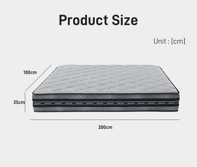 G003 Vacuum Compressed 25cm Pocket Spring Mattress Cotton Cover Diamond Quilted for Home Hotel Apartment