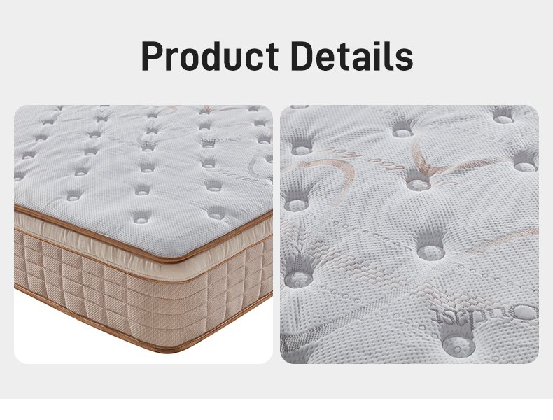 G004 Vacuum Compressed 30cm Pocket Spring Mattress Cotton Cover Plush Pillow Square Quilted for Home Hotel Apartment
