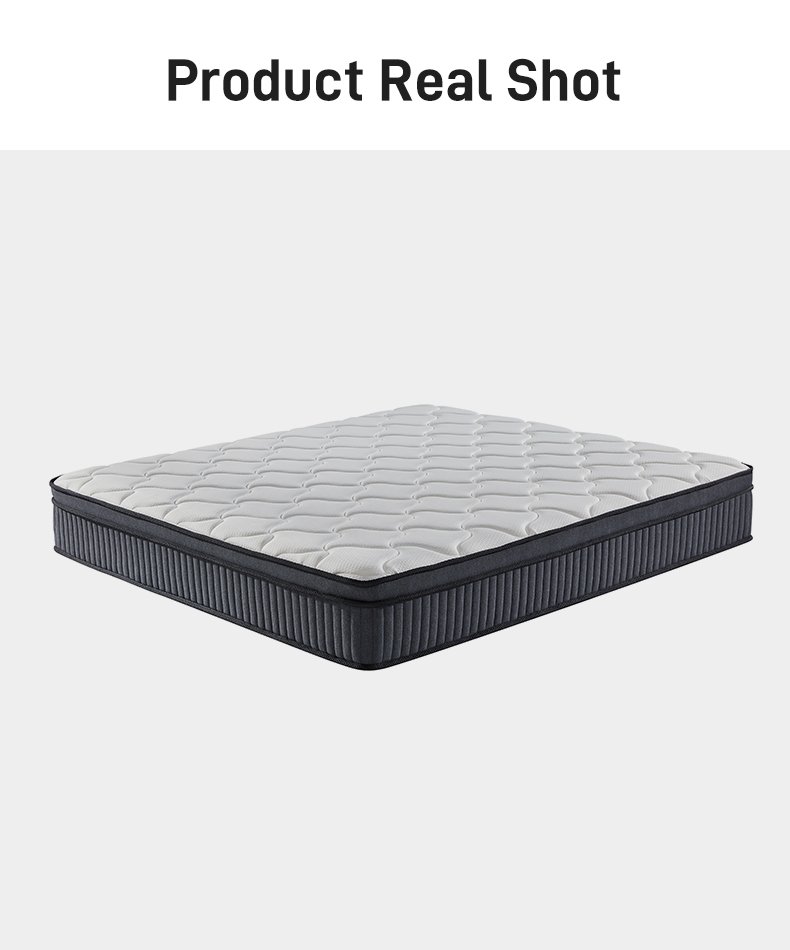 G008 Vacuum Compressed 30cm Pocket Spring Mattress Cotton Cover Diamond Quilted Two-Tone Side for Home Hotel Apartment