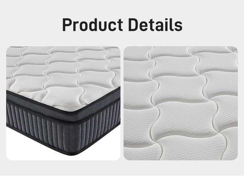 G008 Vacuum Compressed 30cm Pocket Spring Mattress Cotton Cover Diamond Quilted Two-Tone Side for Home Hotel Apartment