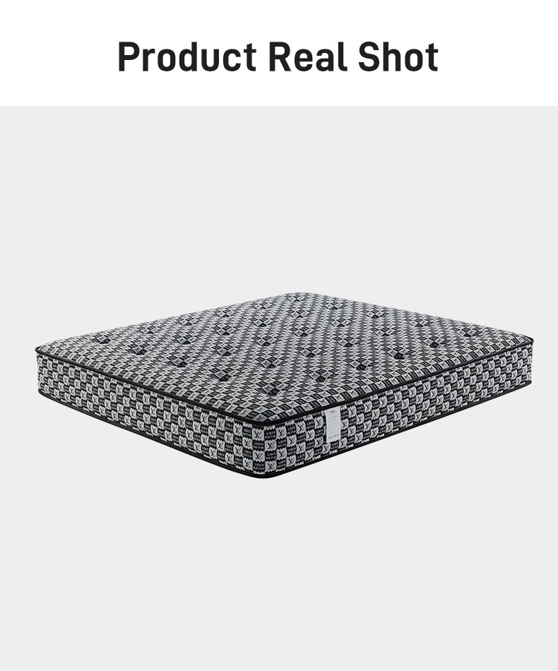G009 Vacuum Compressed 25cm Pocket Spring Mattress Cotton Cover Monogram Pattern Tufted for Home Hotel Apartment