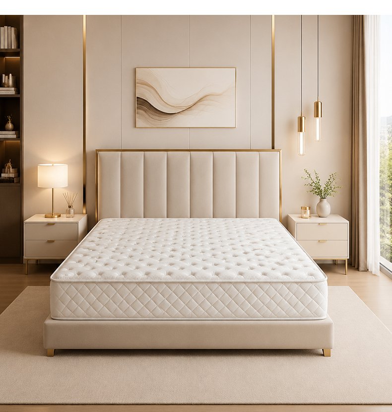 M002 Vacuum Compressed 20cm Pocket Spring Mattress Cotton Cover Diamond Quilted Grid Side for Home Hotel Apartment