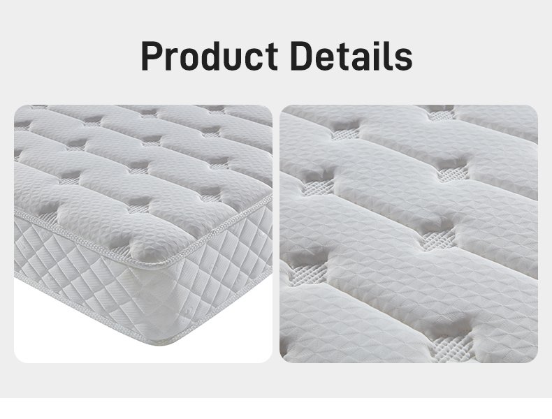 M002 Vacuum Compressed 20cm Pocket Spring Mattress Cotton Cover Diamond Quilted Grid Side for Home Hotel Apartment