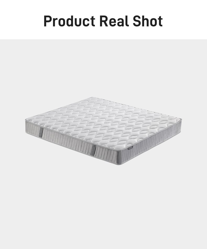 M005 Vacuum Compressed 20cm Pocket Spring Mattress Cotton Cover Hexagon Quilted Fluted Side for Home Hotel Apartment