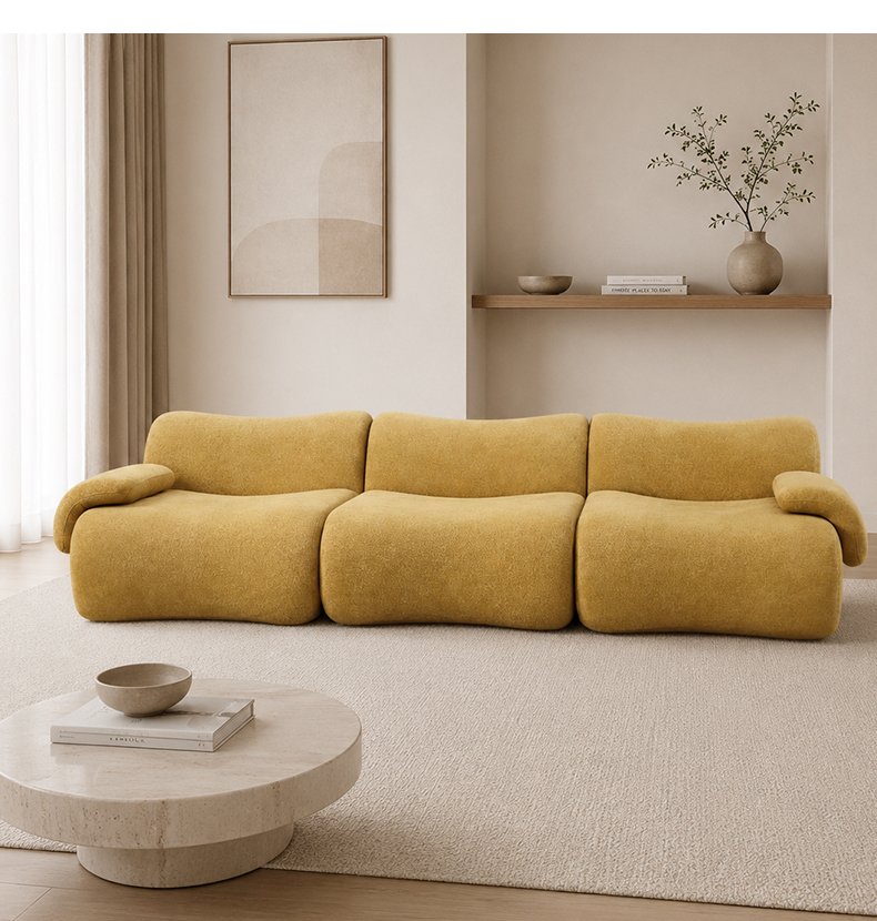 S233-3 Foshan Factory 3 Seater Modern Foam Filling Boneless Couch Vacuum Packed Compressed Modular Sectional Sofa with Armrest