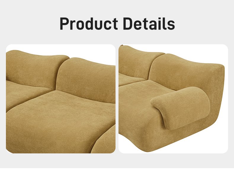 S233-3 Foshan Factory 3 Seater Modern Foam Filling Boneless Couch Vacuum Packed Compressed Modular Sectional Sofa with Armrest