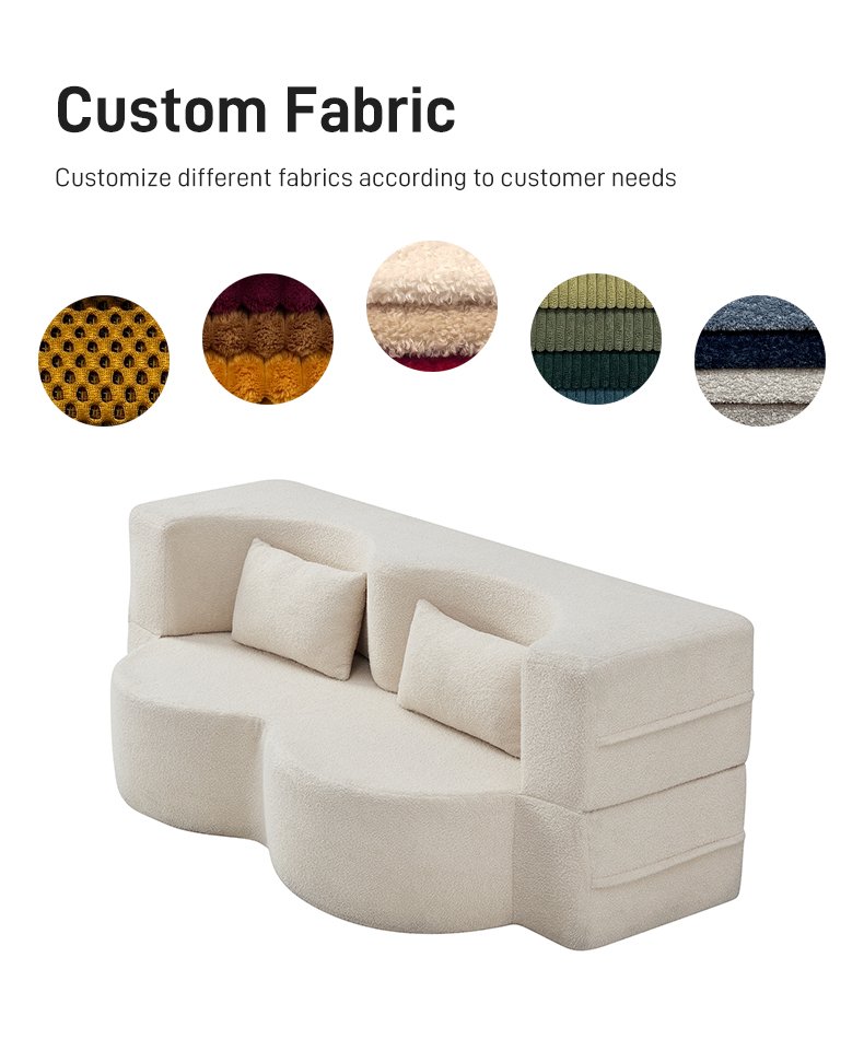 S242 Wholesale Minimalist Vacuum Compressed Foam Boneless Double Sleeper Modern 2 Seater Convertible Folding Compression Sofa Bed