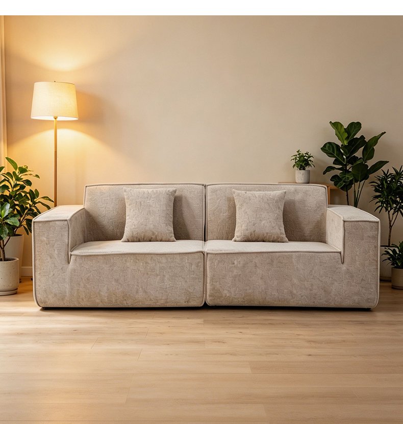 S206 Home Living Room Furniture Cotton Linen Flannel Fabric Compression Compressible Sofa Small Package Sofa Set Can Be Customized