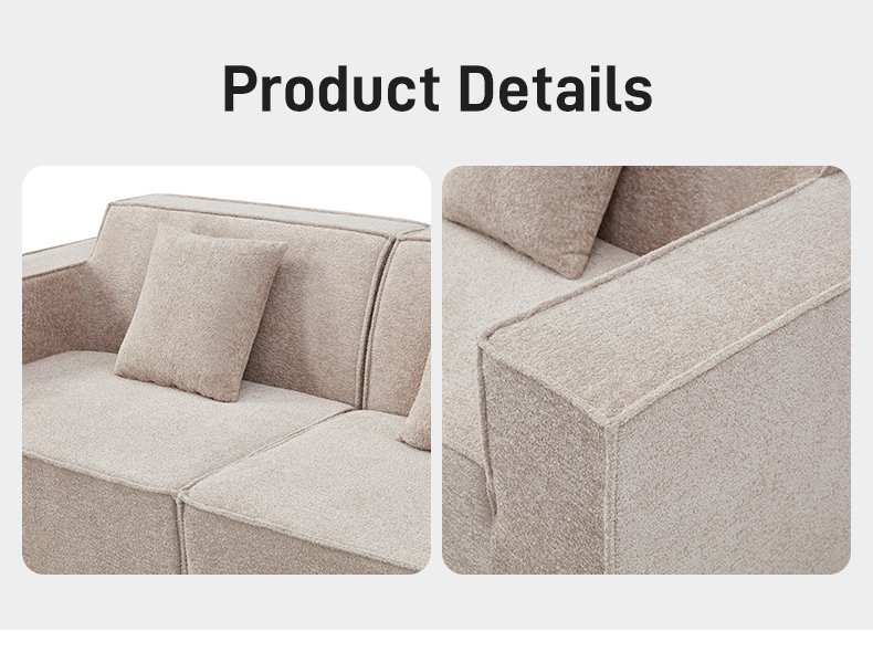 S206 Home Living Room Furniture Cotton Linen Flannel Fabric Compression Compressible Sofa Small Package Sofa Set Can Be Customized